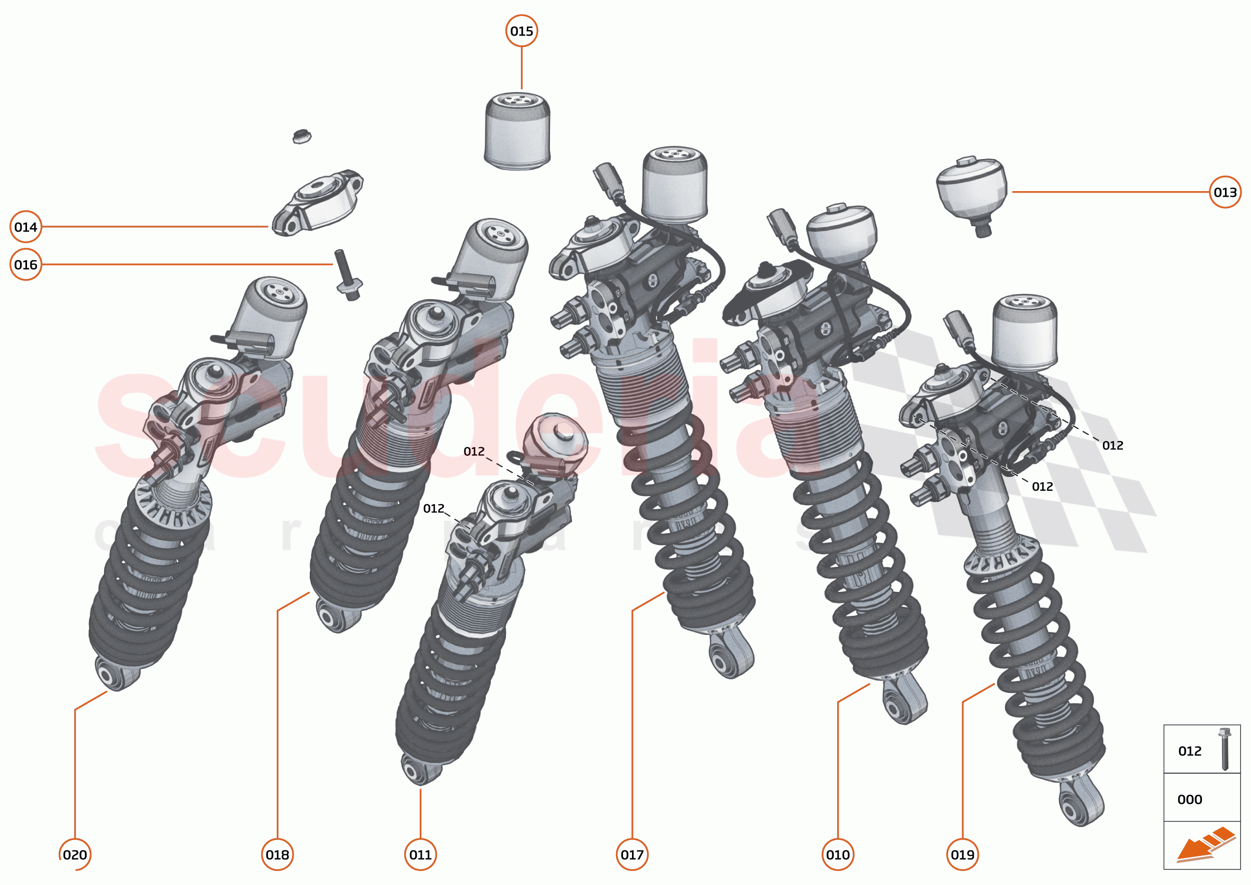 17 - SUSPENSION - FRONT - 17.1 - DAMPER & ACTUATOR ASSEMBLIES FRONT of McLaren McLaren 720S Spider