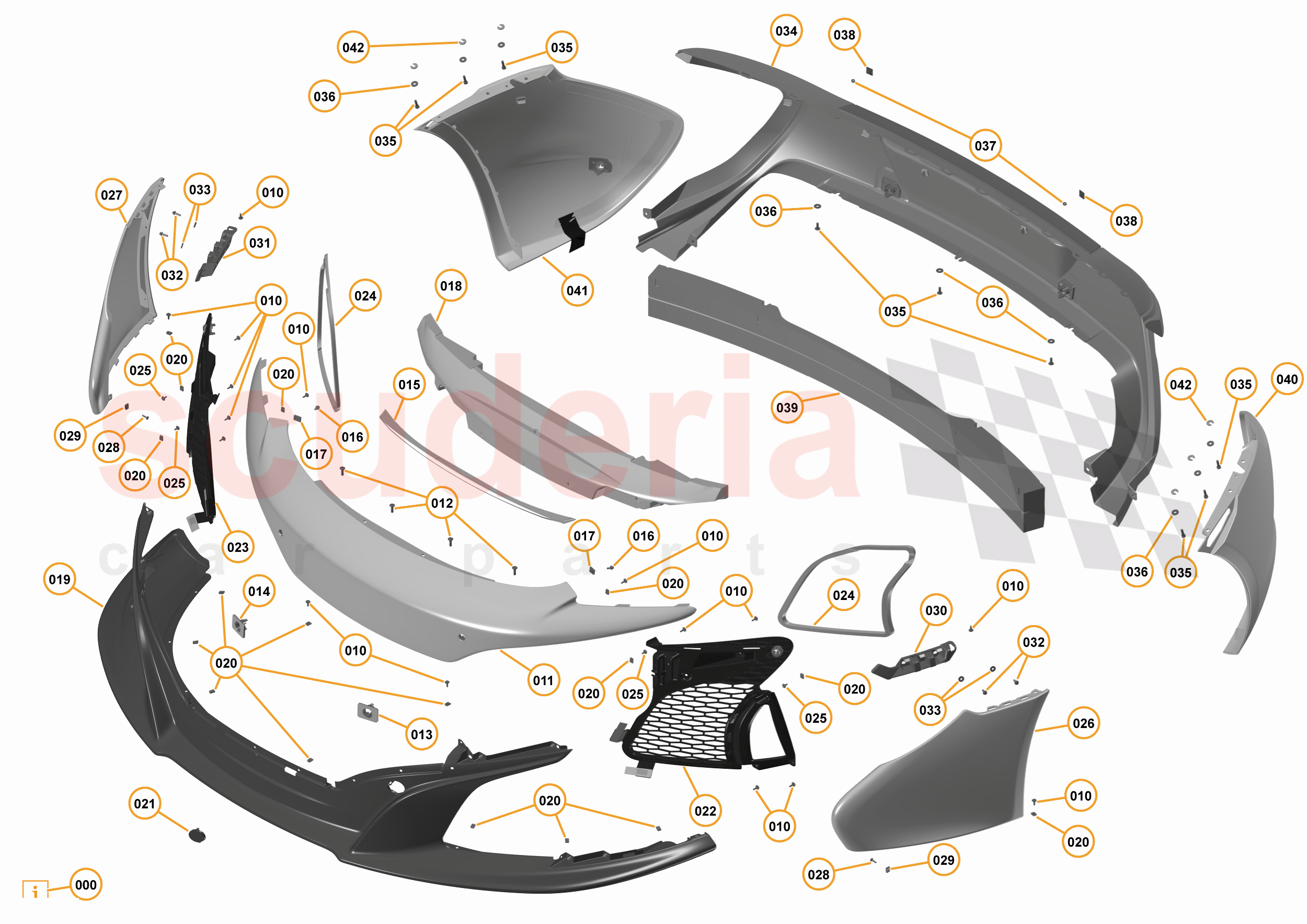 2 - A2 - EXTERIOR TRIM, LIGHTING, AND WIPERS - 2.2 - 01 - BUMPERS - 625C & 650S - STANDARD of McLaren McLaren 650S Coupe
