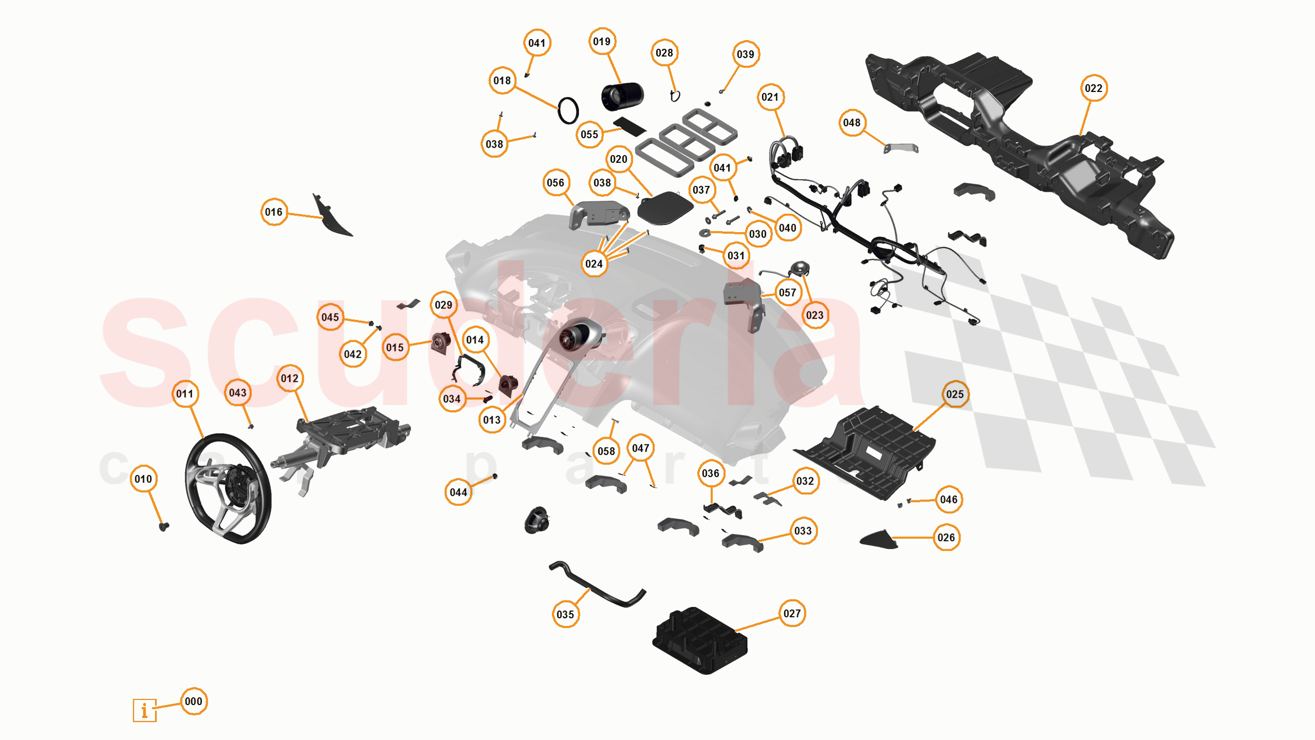 27 - N1 - FACIA - 27.1 - 01 - FACIA - STEERING AND MISC of McLaren McLaren 625C Coupe