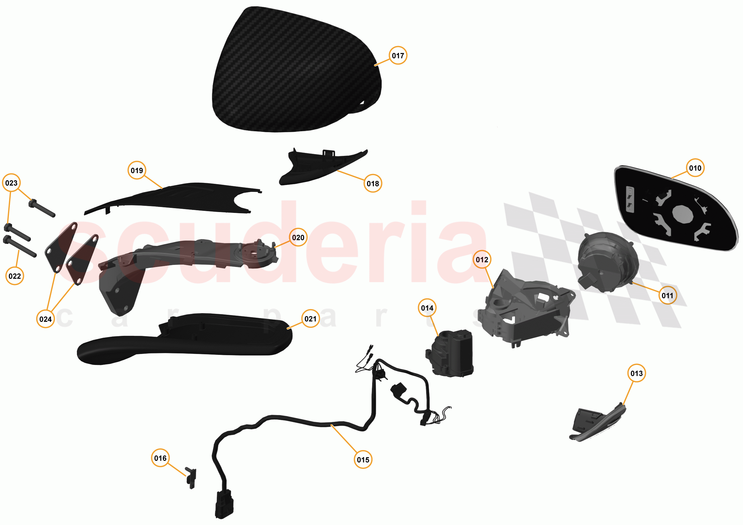 3 - A3 -CLOSURES - 3.7 - 03 - DOOR LH - SIDE MIRROR of McLaren McLaren 12C Coupe