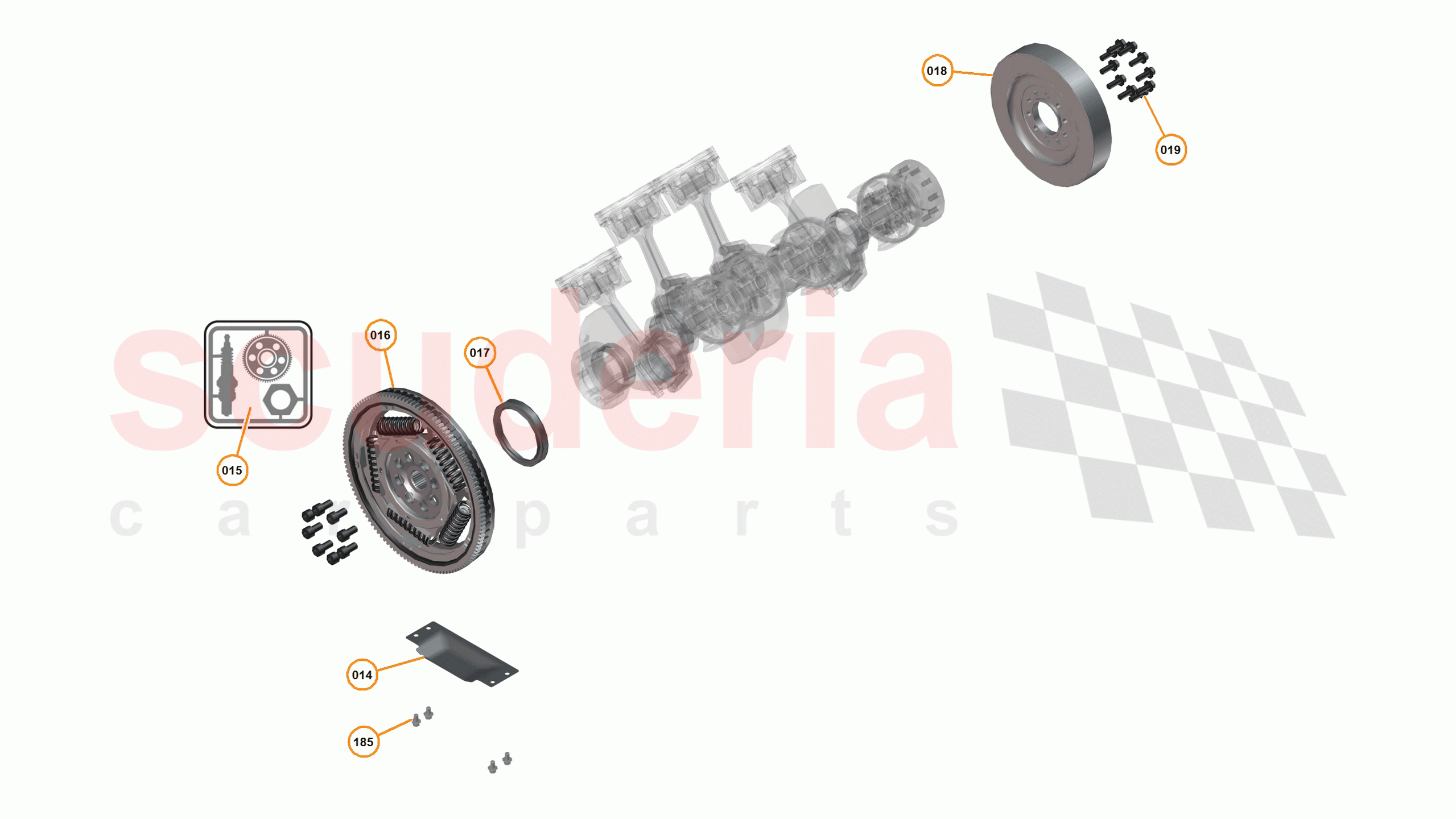 16 - F1 - POWER UNIT - 16.2 - 01 - POWER UNIT - FLYWHEEL + DRIVELINE DAMPER of McLaren McLaren 12C Spider