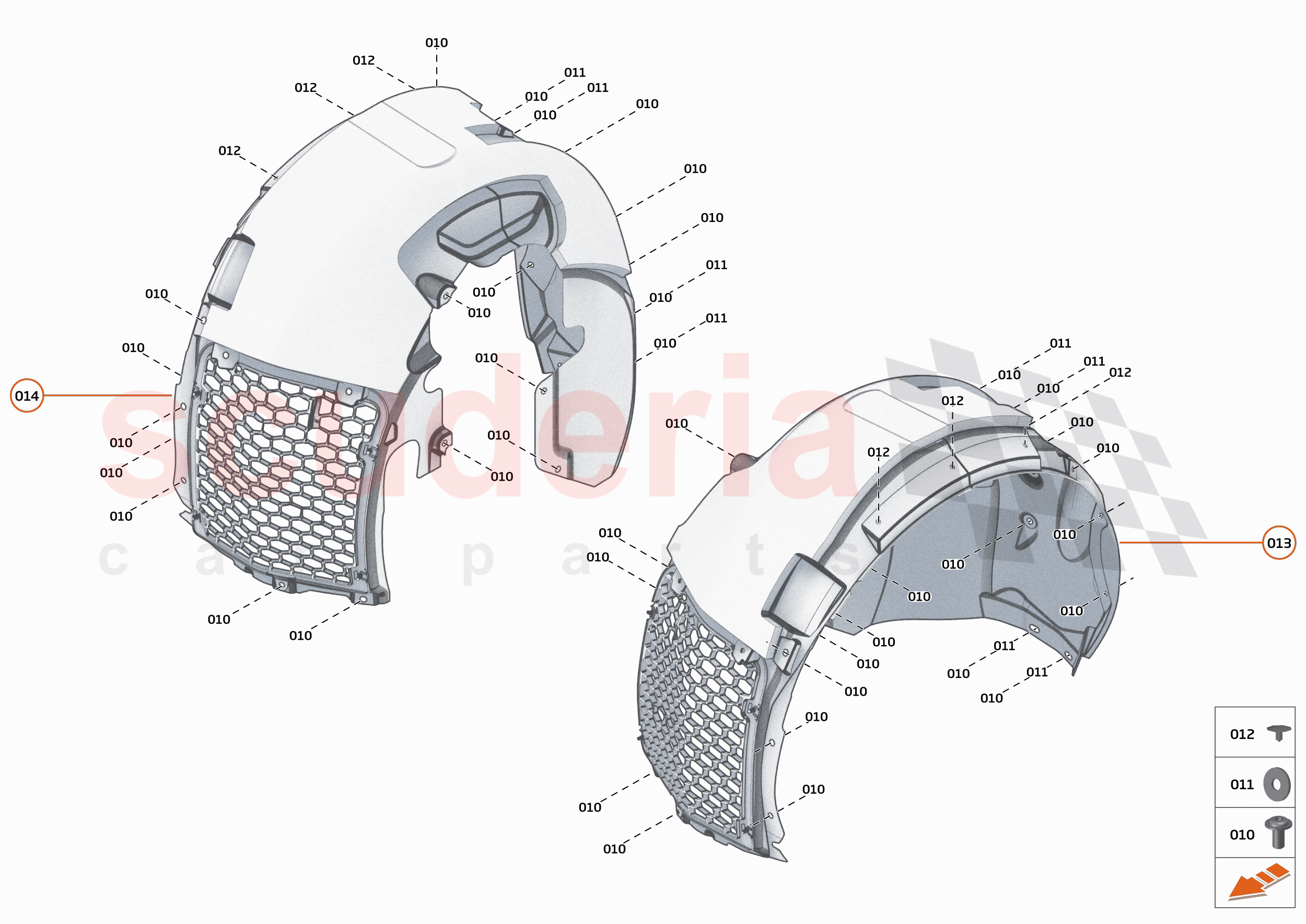 16 - LINERS AND NVH - 16.1 - FRONT WHEELARCH LINERS of McLaren McLaren GT