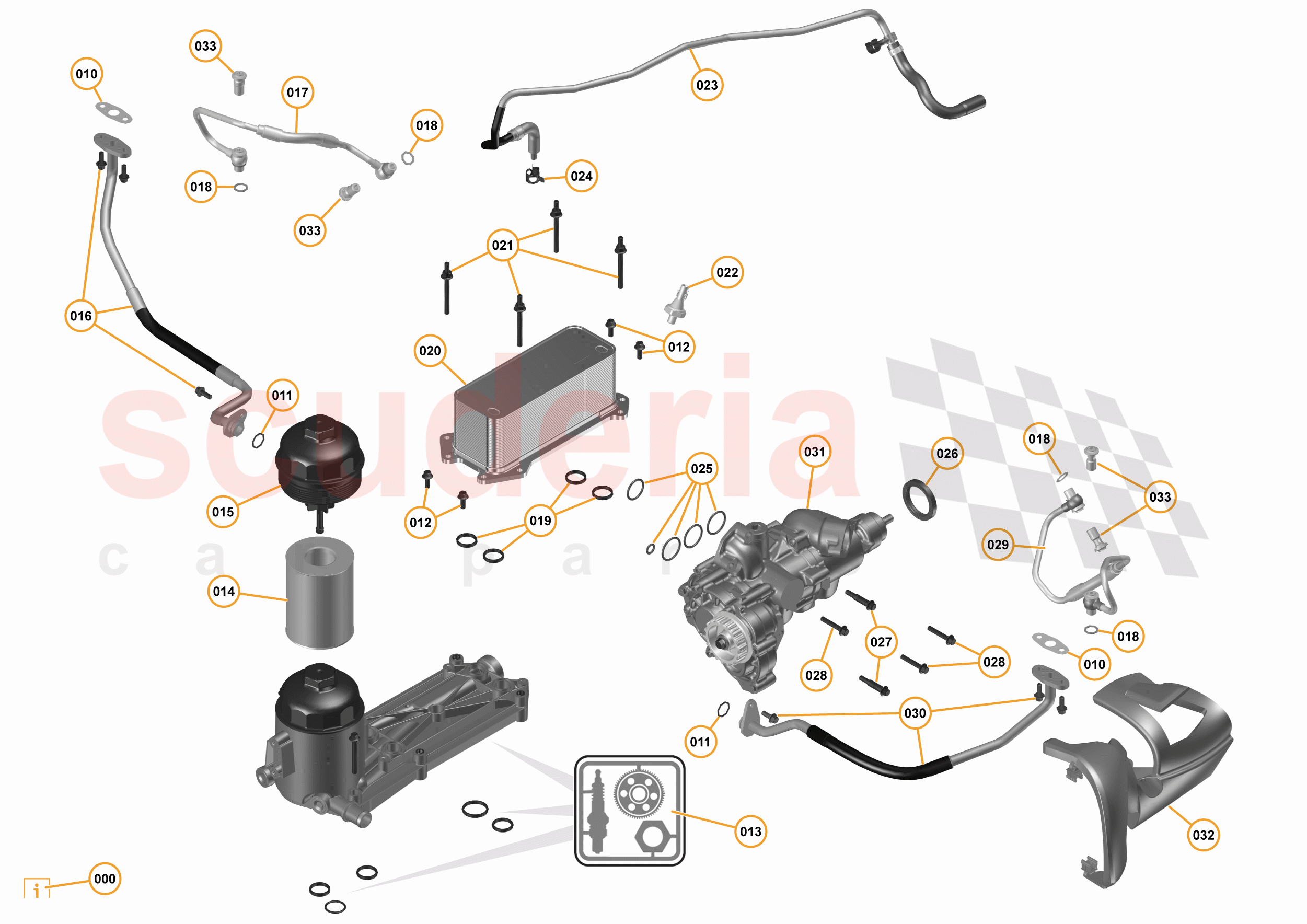 16 - F1 - POWER UNIT - 16.7 - 01 - POWER UNIT - OIL FILTER ASSEMBLY + OIL PUMP of McLaren McLaren 675LT Coupe