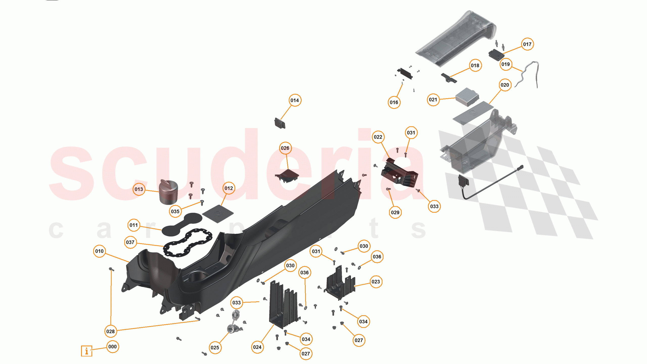 28 - N2 - TUNNEL CONSOLE ASSEMBLY - 28.1 - 01 - TUNNEL CONSOLE ASSEMBLY - MISC of McLaren McLaren 12C Coupe