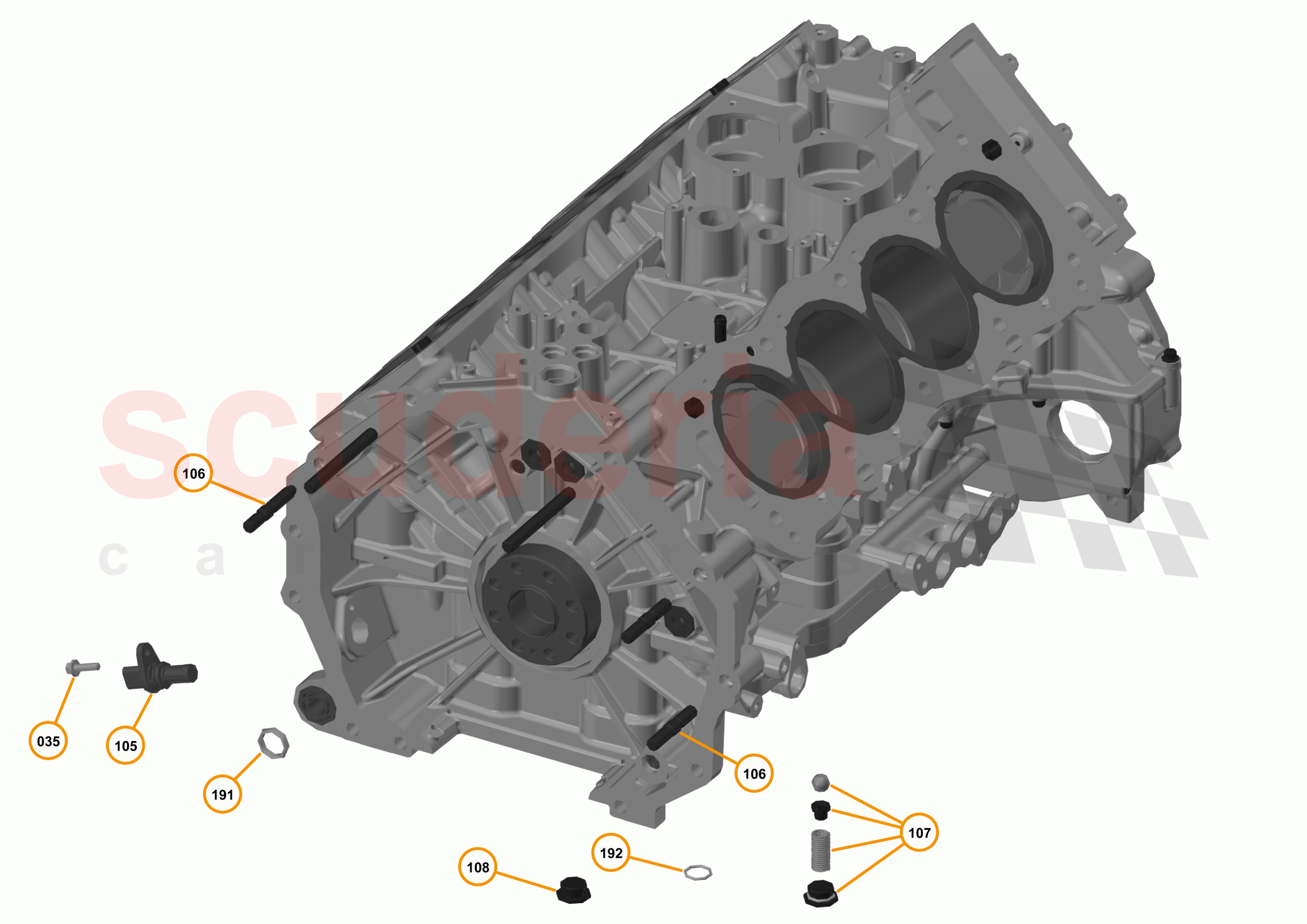 16 - F1 - POWER UNIT - 16.9 - 01 - POWER UNIT - CRANK POSITION + TRANSMISSION STUDS of McLaren McLaren 12C Spider