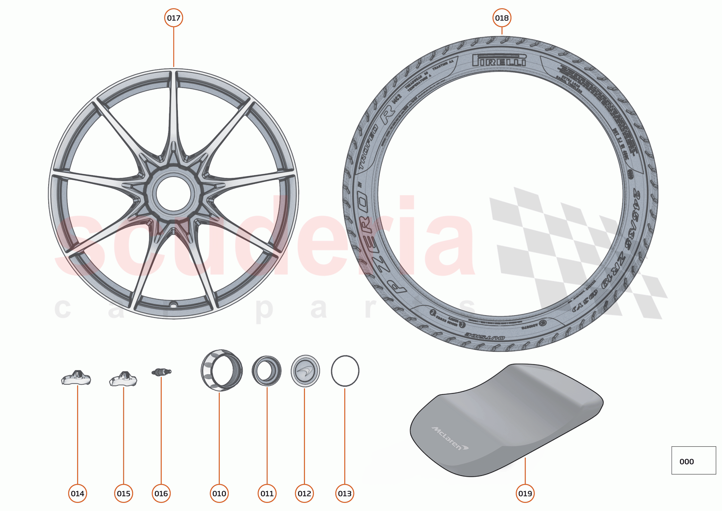 17 - SUSPENSION - 17.11 - WHEEL AND TYRE ASSEMBLIES FRONT LEFT of McLaren McLaren Senna