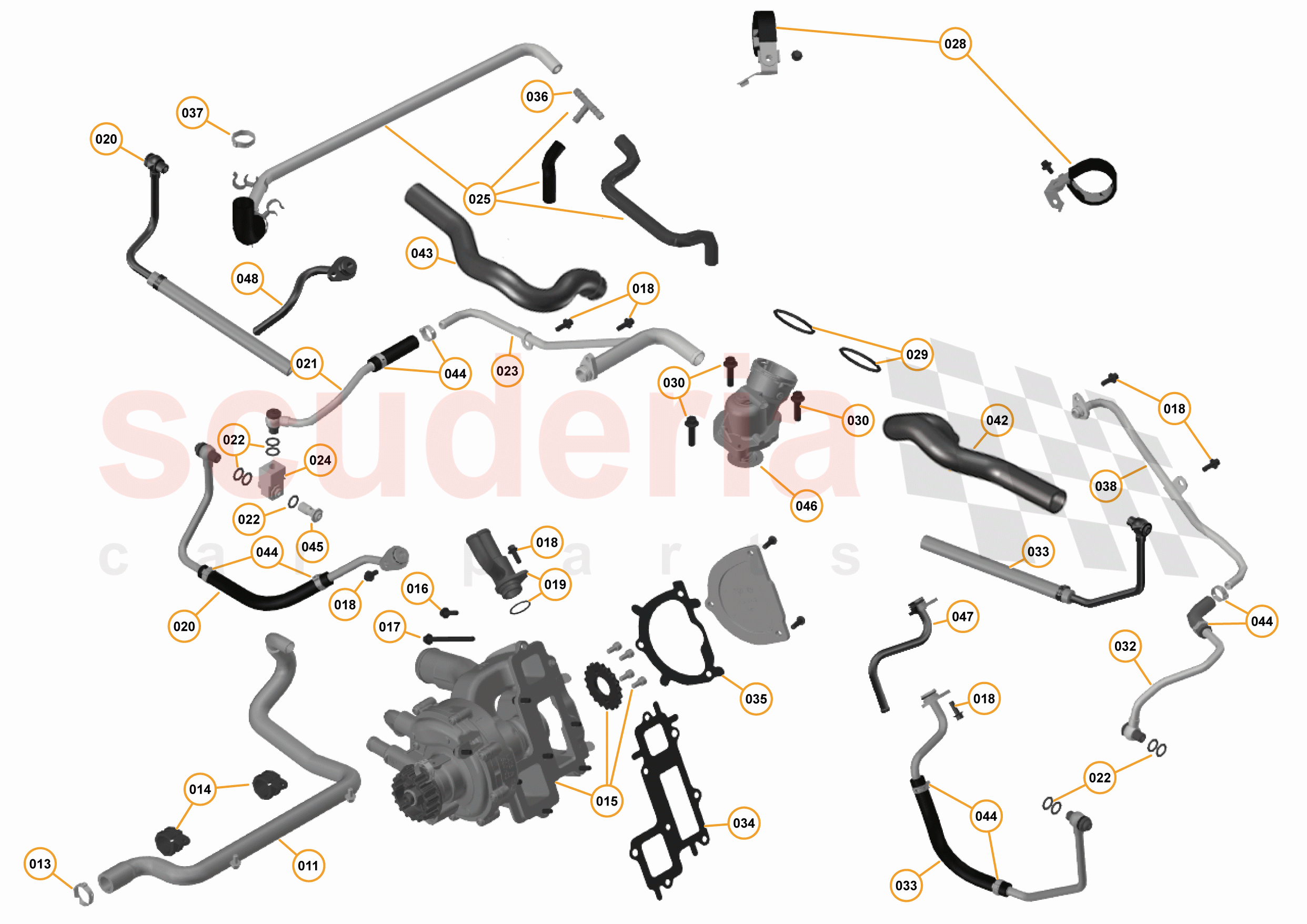 36 - ENGINE COOLING  SYSTEM - 36.1 - ENGINE WATER PUMP & WATER CIRCUIT of McLaren McLaren 570S Spider