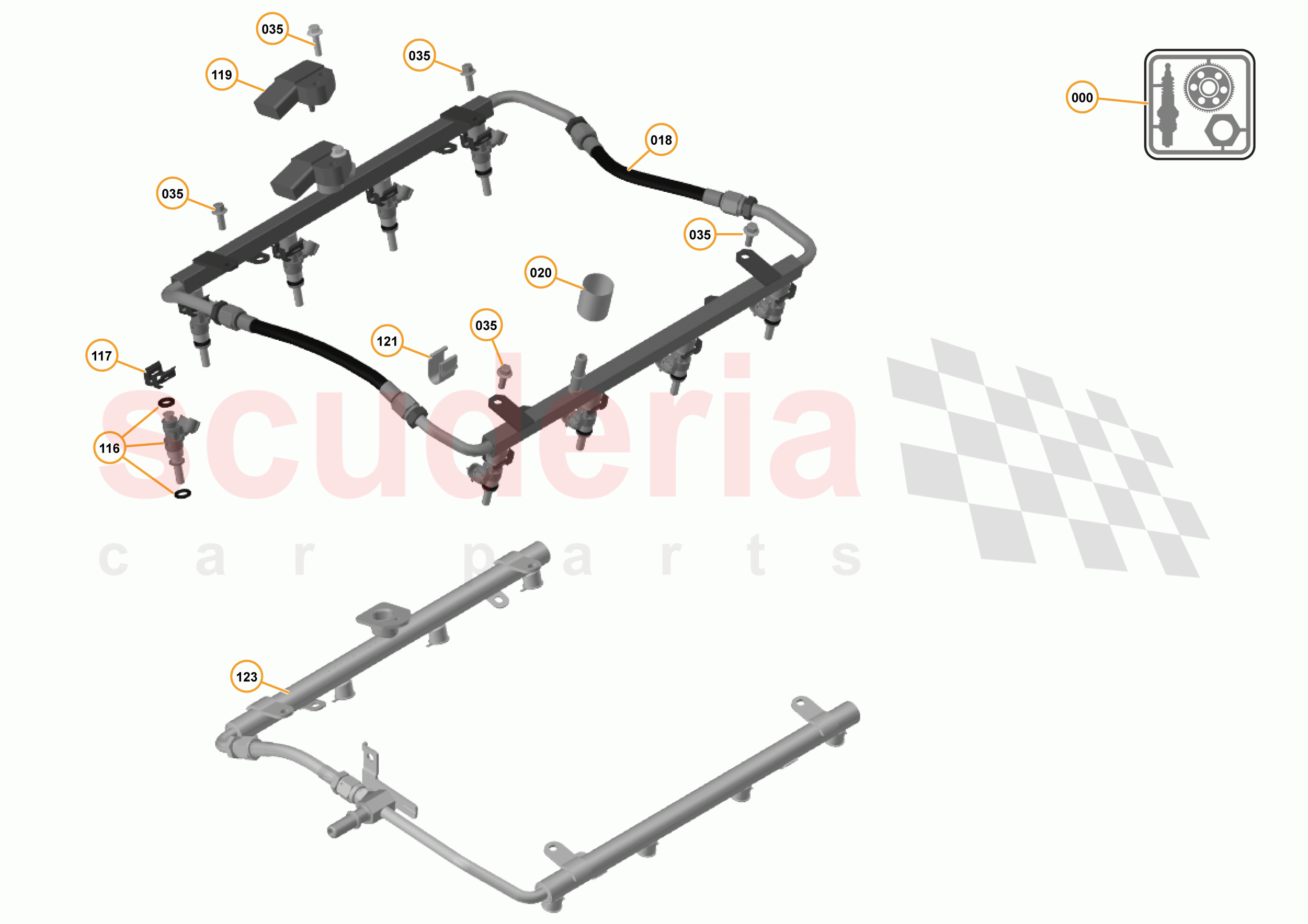 16 - F1 - POWER UNIT - 16.11 - 01 - POWER UNIT - FUEL RAIL + INJECTORS - 12C of McLaren McLaren 625C Coupe