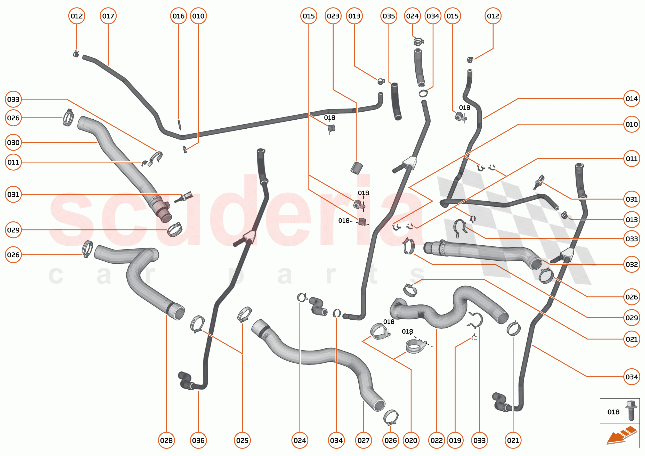 30 - COOLING - HIGH TEMP - 30.1 - HIGH TEMPERATURE CIRCUIT & PIPES of McLaren McLaren 600LT Spider