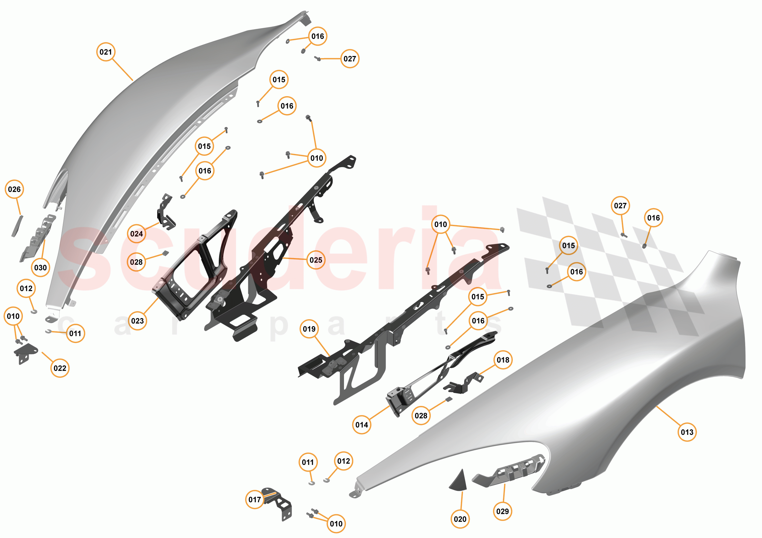 4 - A4 - PANELS, GLAZING, AND PAINT - 4.2 - 03 - FRONT FENDERS of McLaren McLaren 675LT Coupe