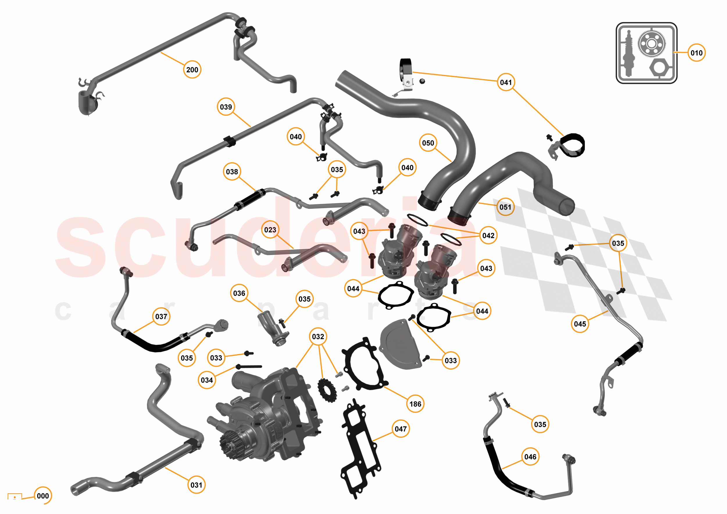 16 - F1 - POWER UNIT - 16.4 - 01 - POWER UNIT - WATER PUMP + COOLING of McLaren McLaren 650S Coupe