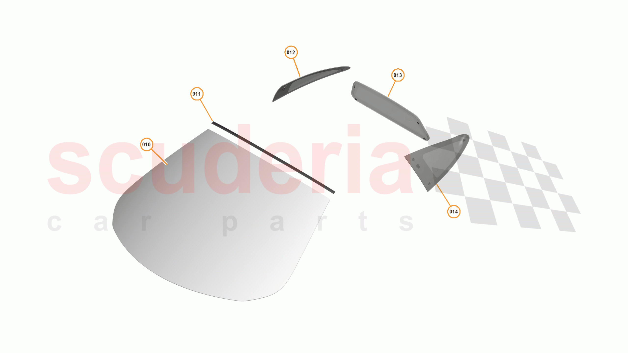 4 - A4 - PANELS, GLAZING, AND PAINT - 4.1 - 01 - GLAZING of McLaren McLaren 12C Coupe