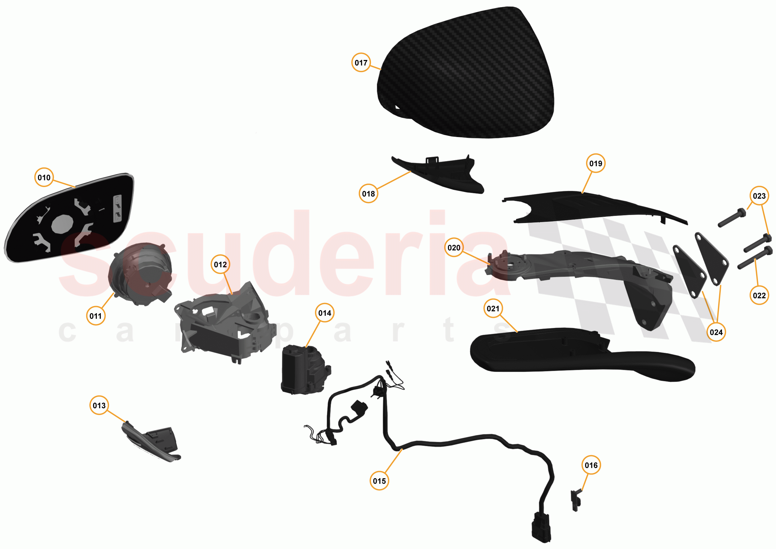 3 - A3 -CLOSURES - 3.4 - 02 - DOOR RH - SIDE MIRROR of McLaren McLaren 12C Spider