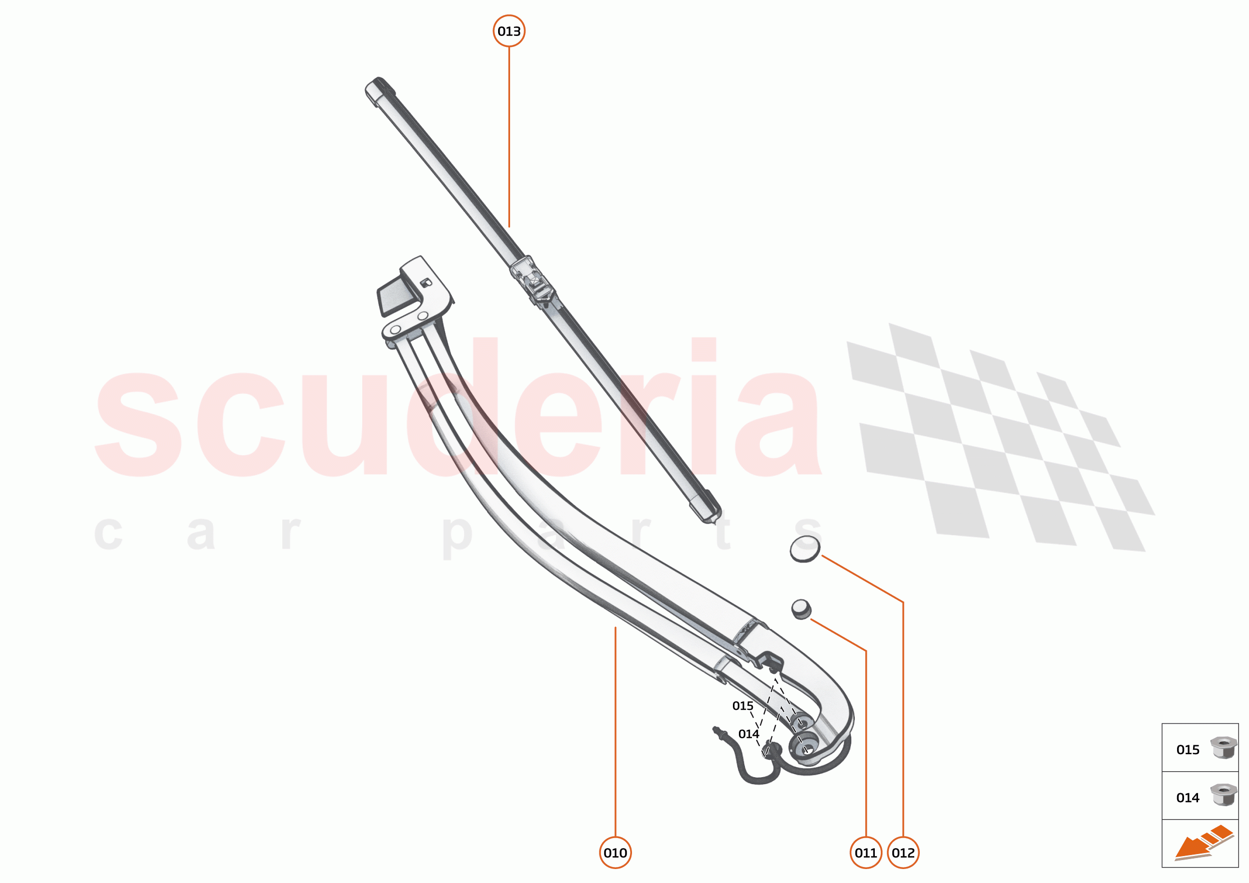 15 - WIPERS AND WASHER SYSTEM - 15.2 - WINDSCREEN WIPER ARMS of McLaren McLaren Artura