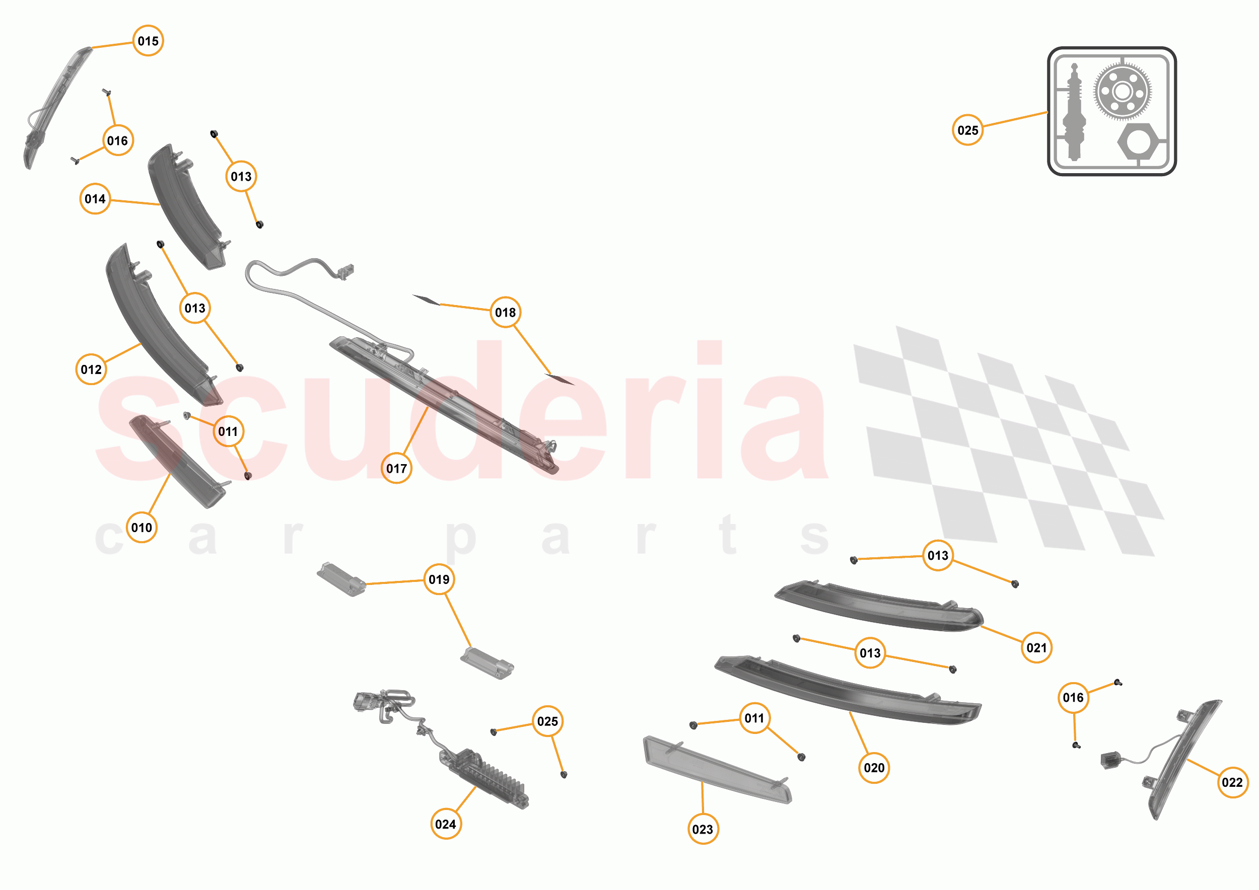 2 - A2 - EXTERIOR TRIM, LIGHTING, AND WIPERS - 2.6 - 06 - REAR LAMPS AND CHMSL of McLaren McLaren 675LT Coupe