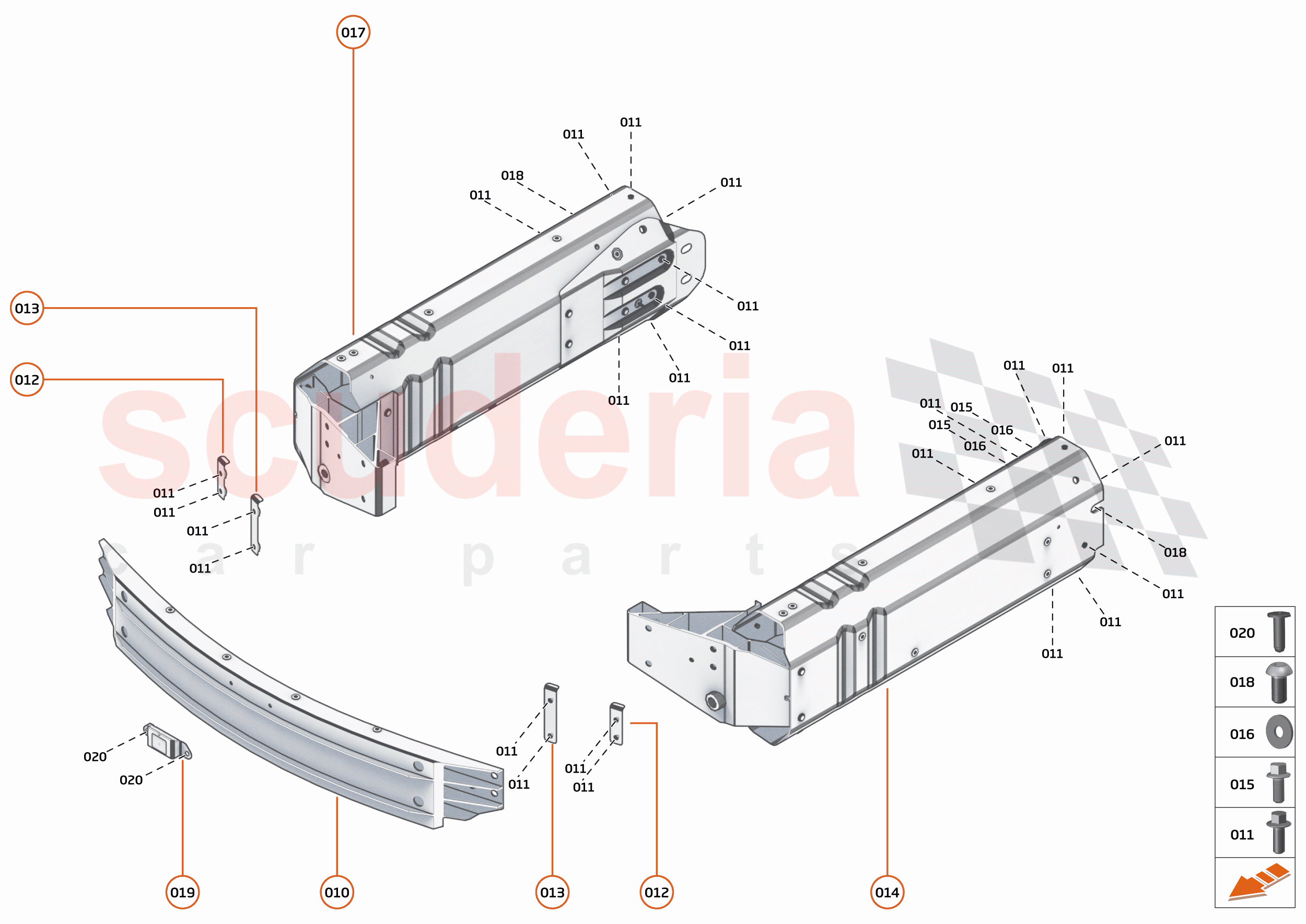 1 - FRONT STRUCTURES - 1.1 - FRONT CRASH STRUCTURE of McLaren McLaren 720S Spider