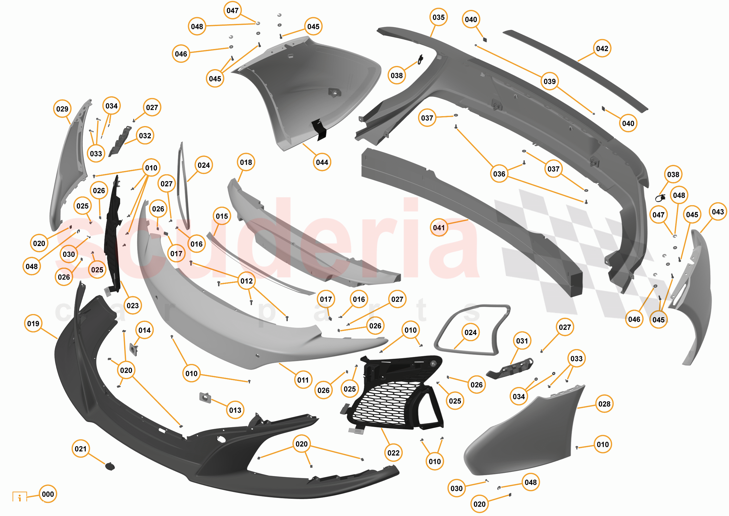 2 - A2 - EXTERIOR TRIM, LIGHTING, AND WIPERS - 2.3 - 01 - BUMPERS - 625C & 650S - CARBON of McLaren McLaren 650S Coupe