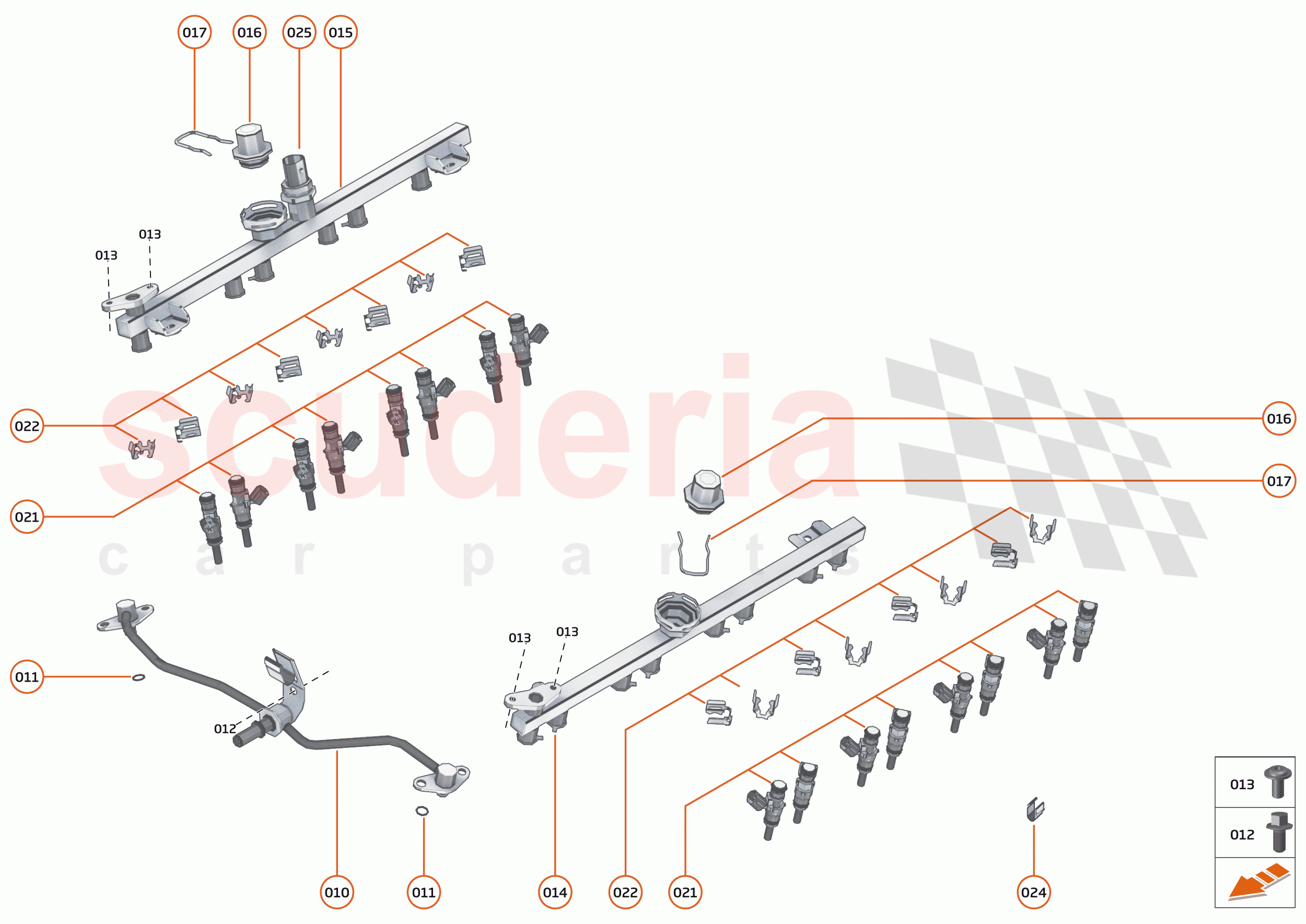 21 - ENGINE - 21.6 - FUEL RAIL & INJECTORS  of McLaren McLaren Elva