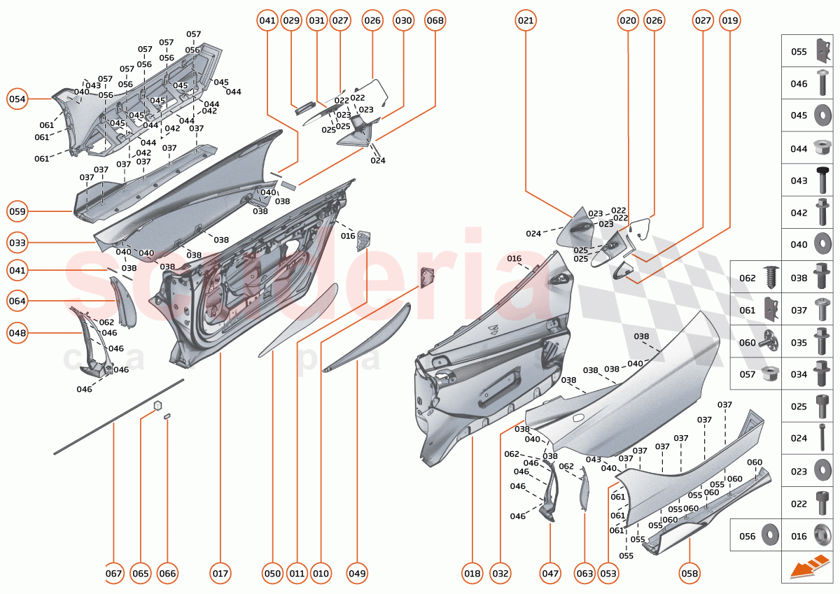 7 - CLOSURES - 7.4 - DOORS STRUCTURE of McLaren McLaren 765LT Spider