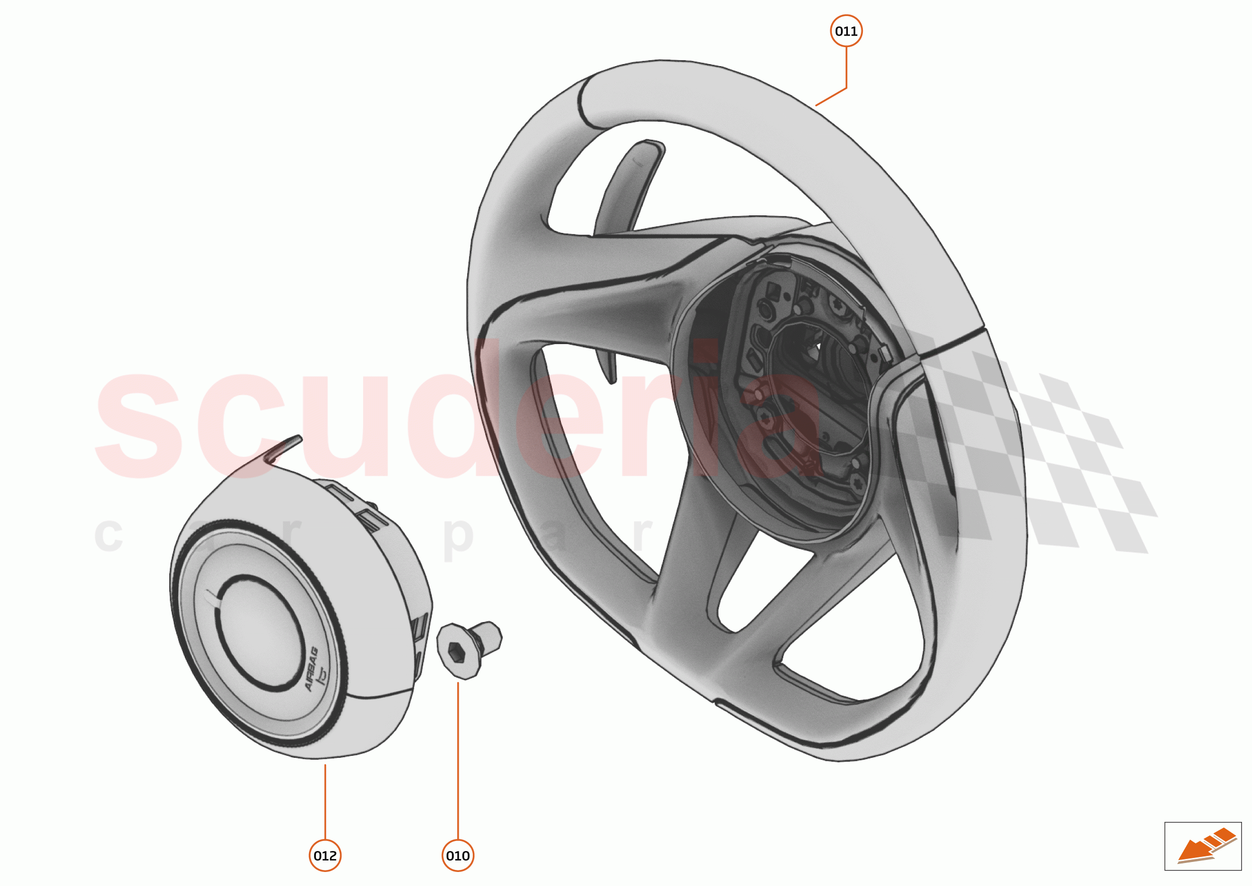 48 - INTERIOR RESTRAINTS - 48.4 - STEERING WHEEL of McLaren McLaren 720S Spider