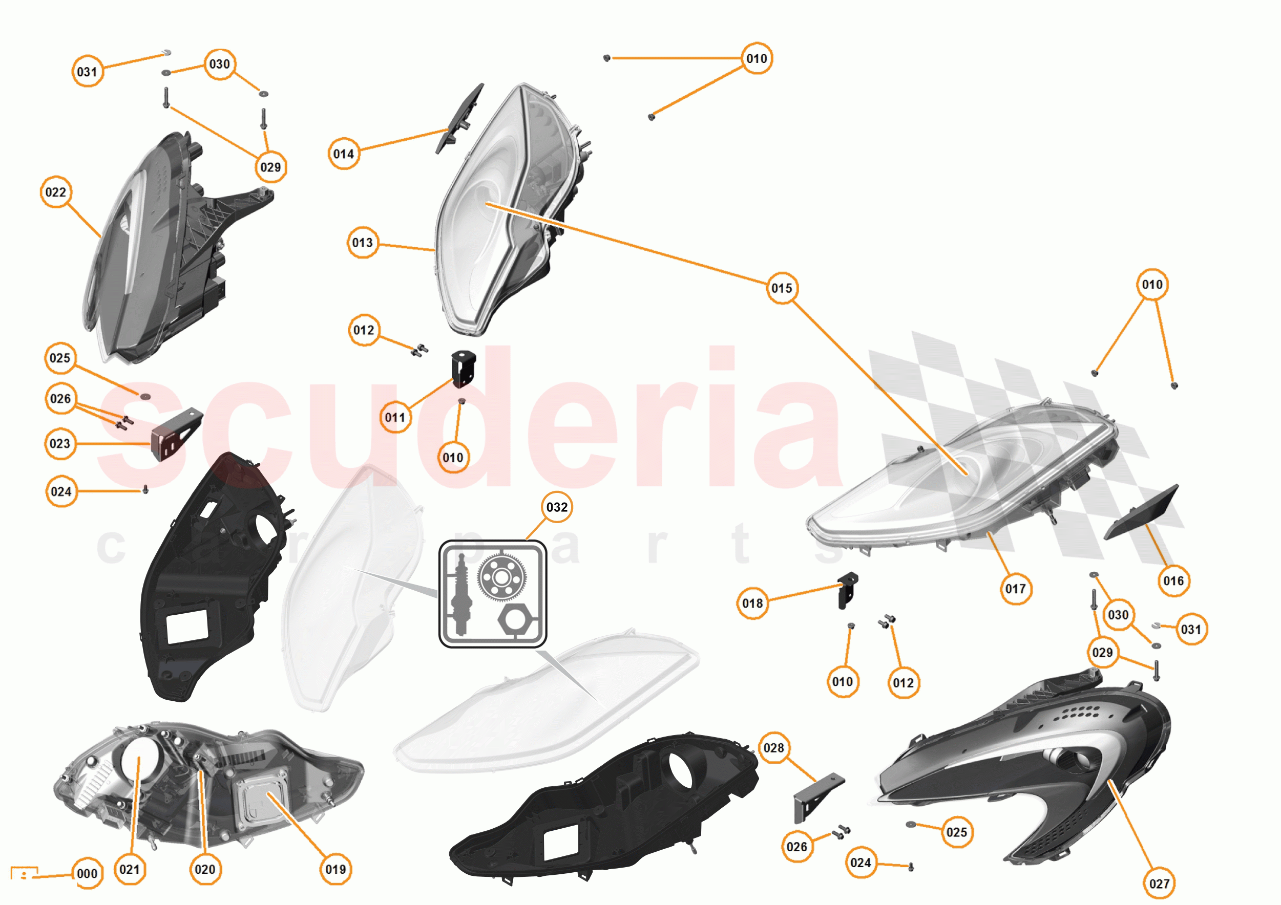 2 - A2 - EXTERIOR TRIM, LIGHTING, AND WIPERS - 2.6 - 04 - FRONT LAMPS AND SIDE MARKERS of McLaren McLaren 650S Coupe