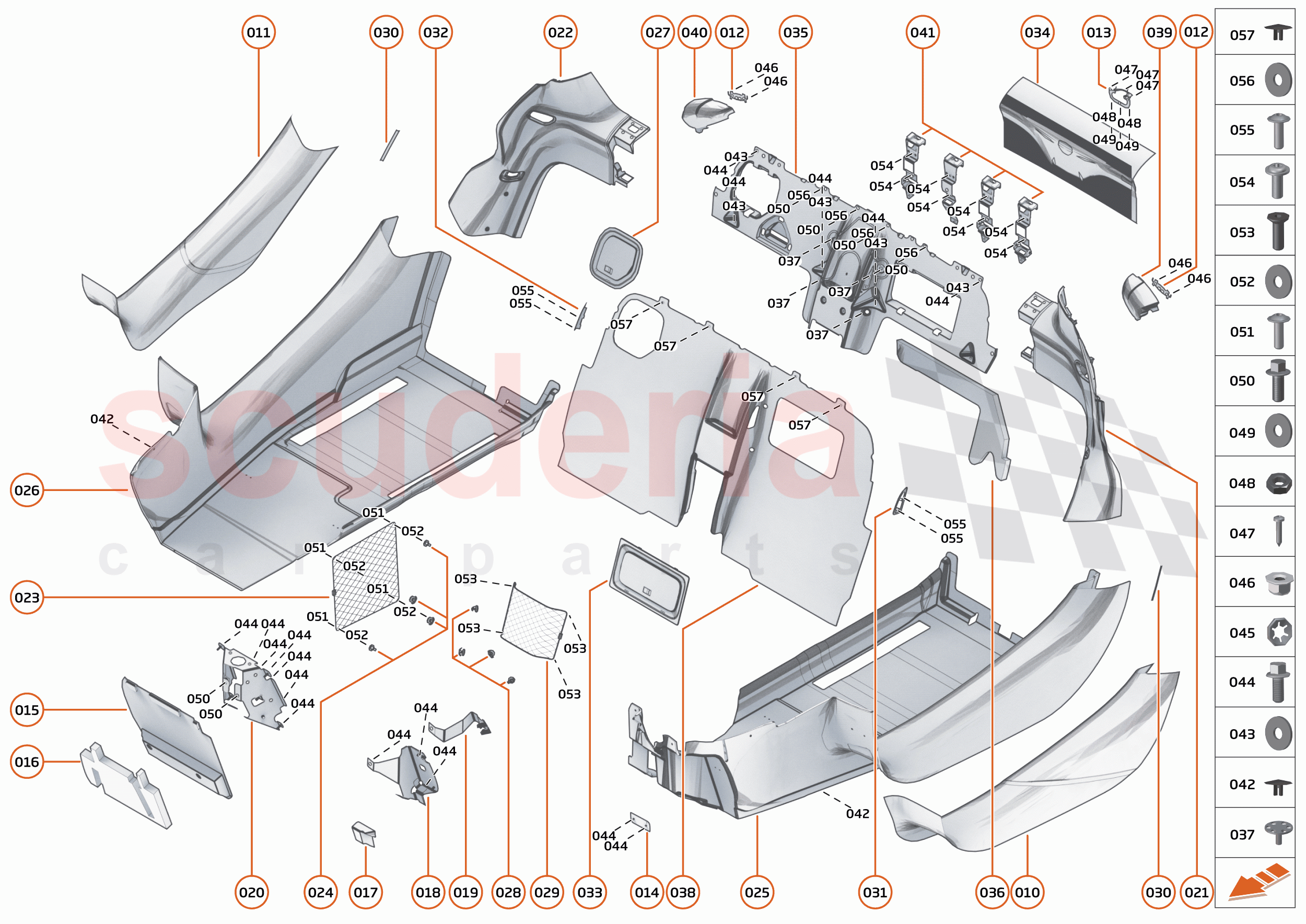 49 - INTERIOR SYSTEMS - 49.9 - LOWER & REAR TRIM of McLaren McLaren 750S Spider