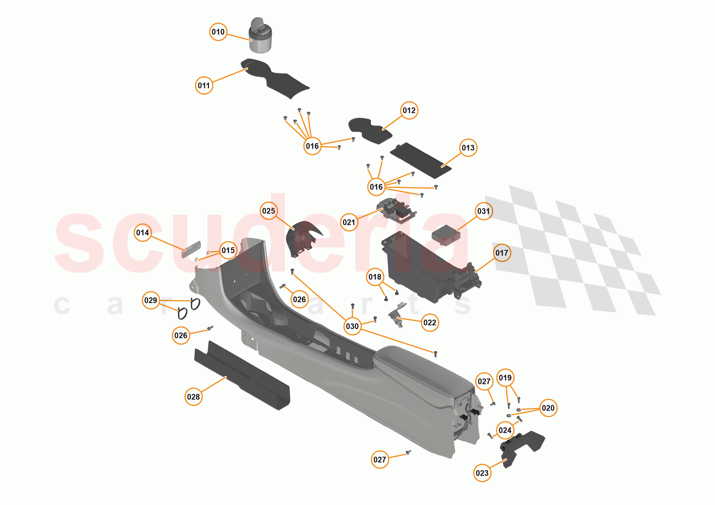 47 - INTERIOR SYSTEMS - 47.6 - TUNNEL CONSOLE - COMPONENTS & HARDWARE of McLaren McLaren 570S Coupe