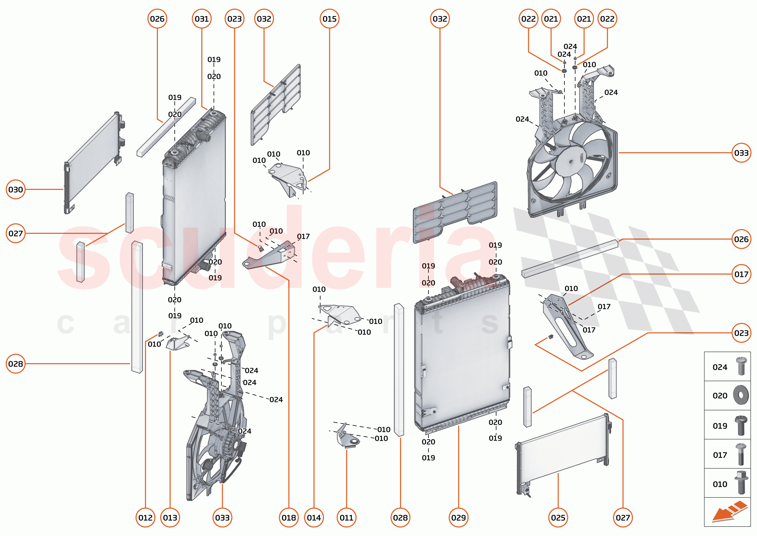 28 - COOLING - HIGH TEMP - 28.2 - HIGH TEMP MAIN RADIATORS & FANS of McLaren McLaren 620R