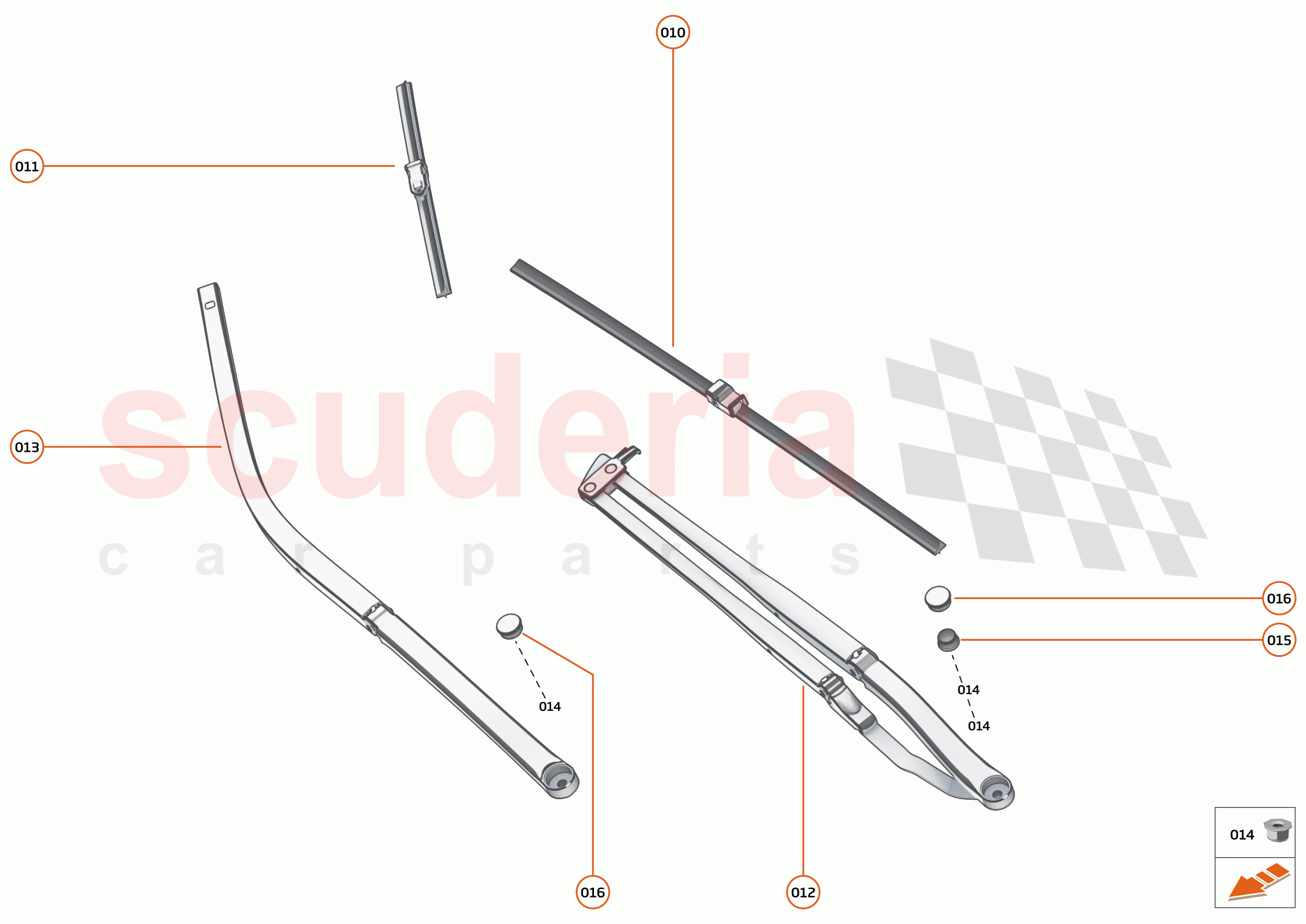 14 - WIPERS & WASHER SYSTEM - 14.2 - WINDSCREEN WIPER ARMS of McLaren McLaren 750S Spider