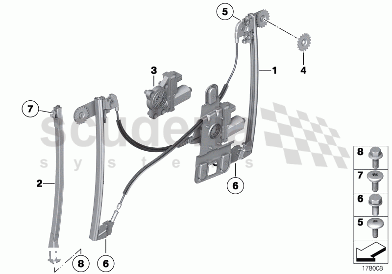 DOOR WINDOW LIFTING MECHANISM FRONT of Rolls Royce Rolls Royce Phantom Coupe