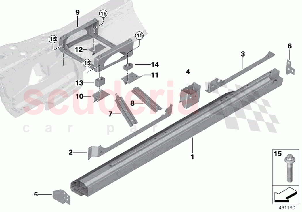 Floorpan assembly of Rolls Royce Rolls Royce Cullinan RR31(2017-2023)
