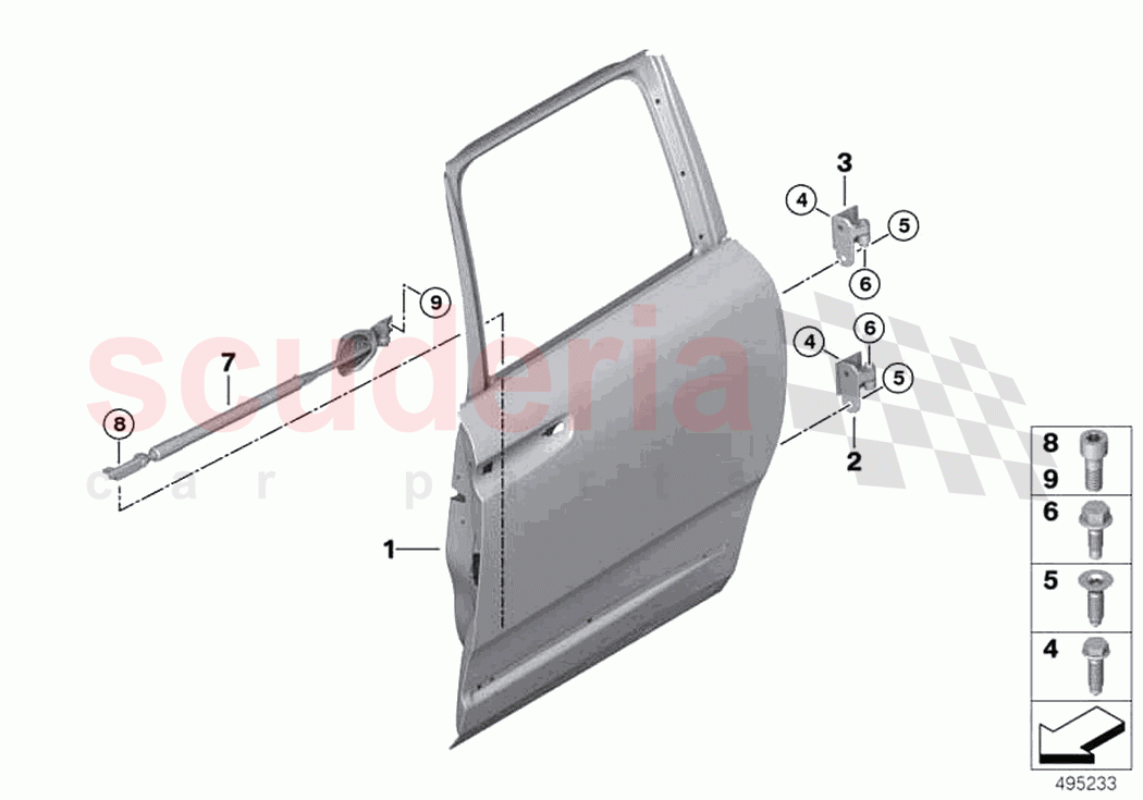 Rear door hinge door brake of Rolls Royce Rolls Royce Cullinan RR31(2017-2023)