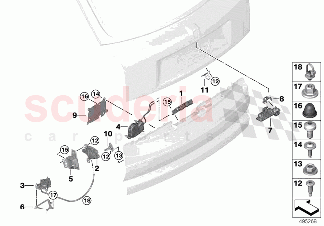 Tailgate locking system of Rolls Royce Rolls Royce Cullinan RR31(2017-2023)