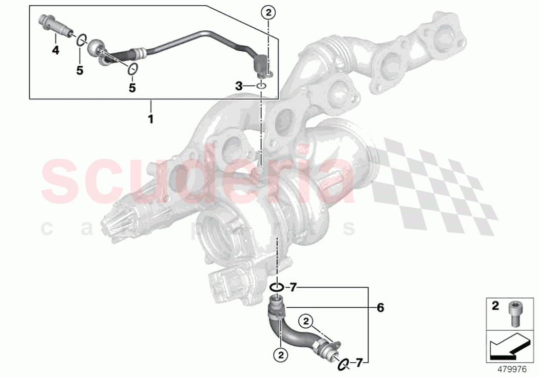 Exhaust turbocharger oil supply of Rolls Royce Rolls Royce Cullinan RR31(2017-2023)
