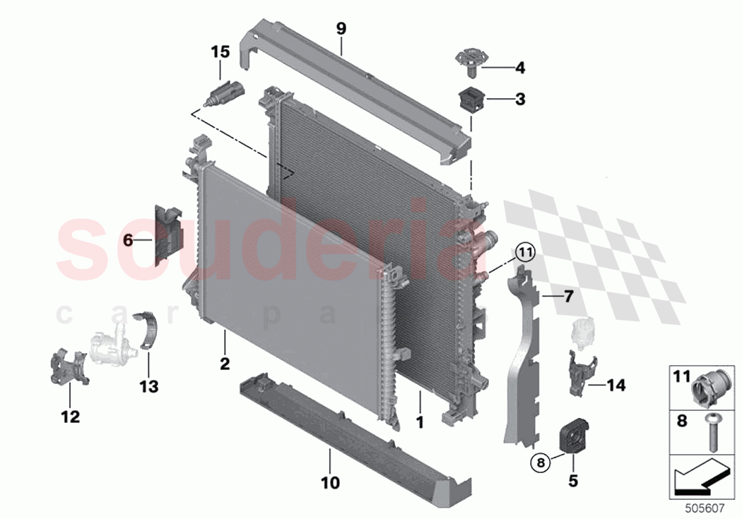 Mounting parts f radiator of Rolls Royce Rolls Royce Cullinan RR31(2017-2023)