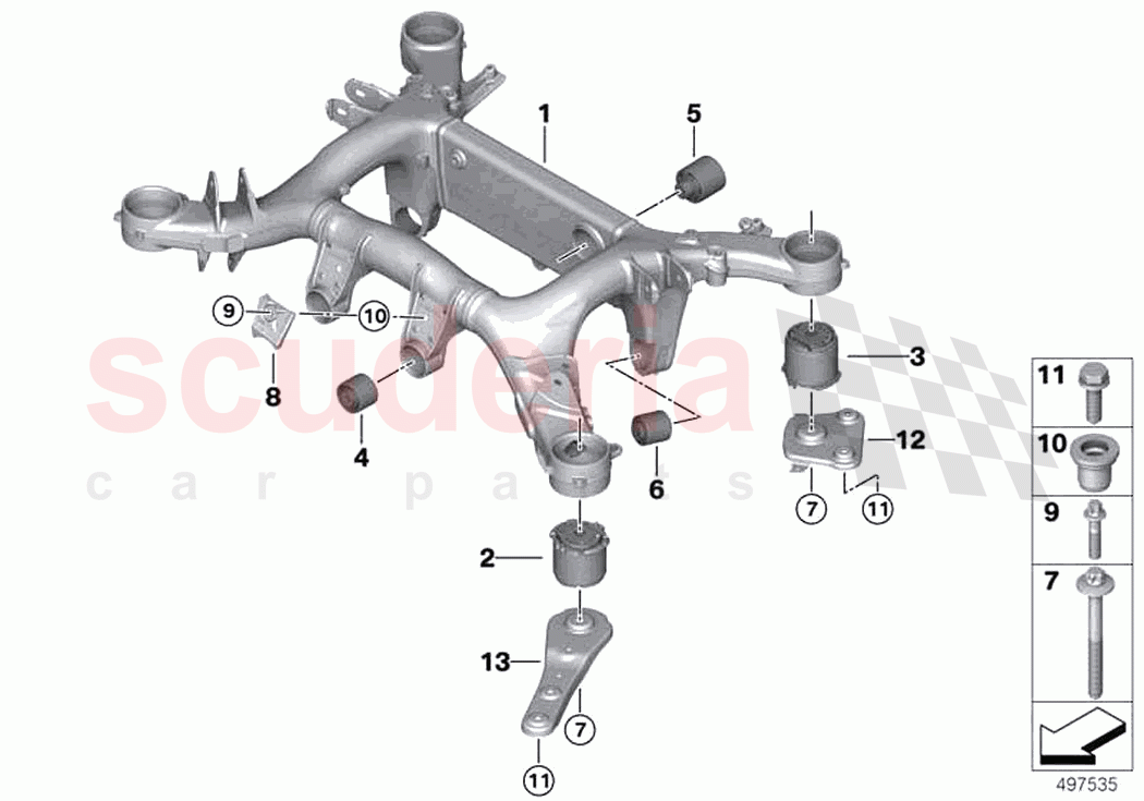 Rear axle carrier of Rolls Royce Rolls Royce Cullinan RR31(2017-2023)