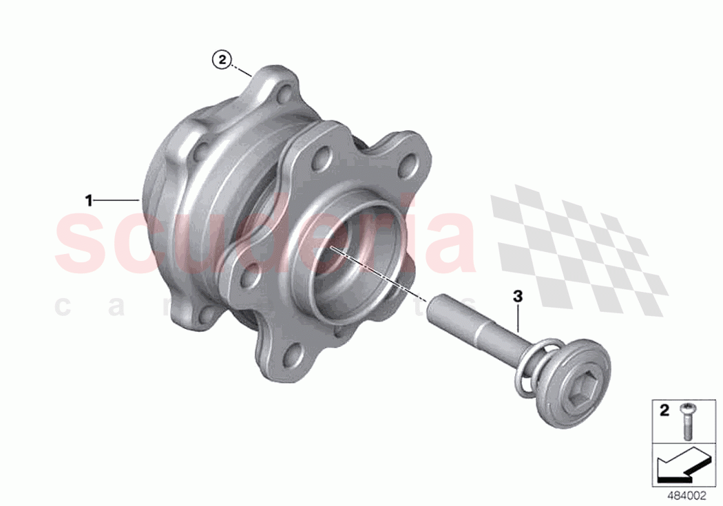 Wheel hub with bearing rear of Rolls Royce Rolls Royce Cullinan RR31(2017-2023)