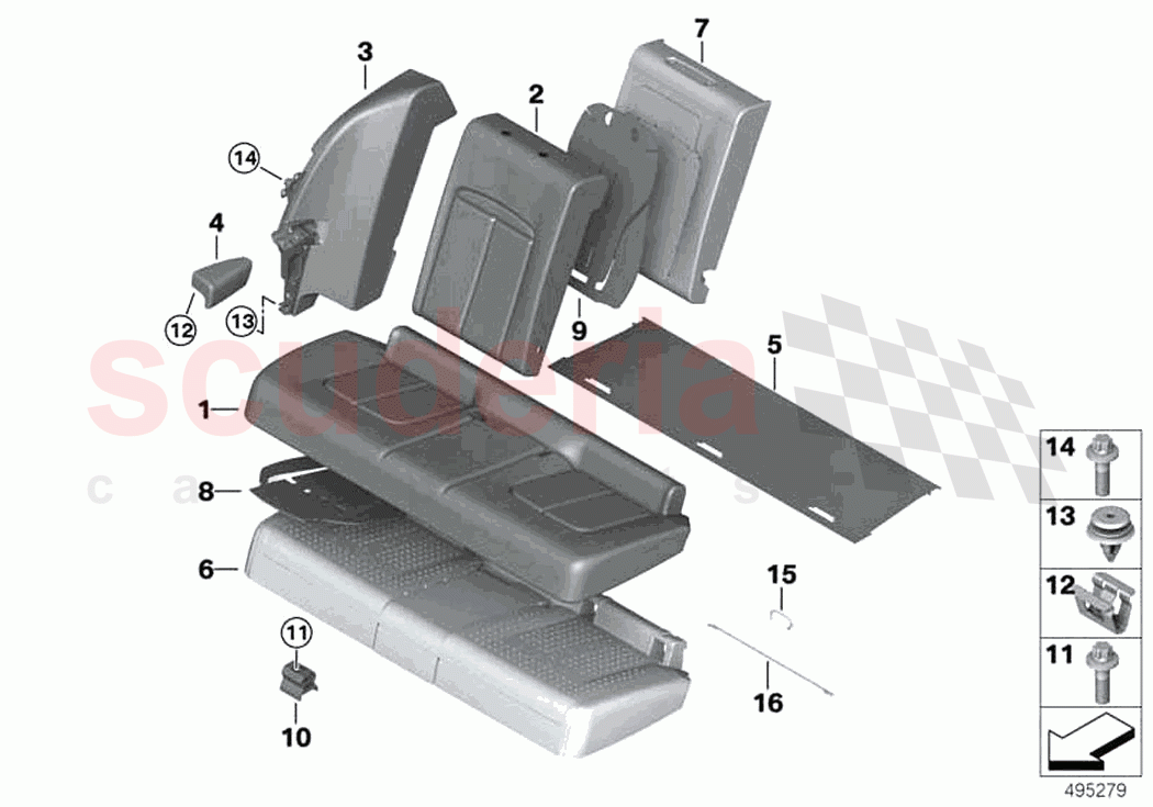 Seat rear cushion cover basic seat of Rolls Royce Rolls Royce Cullinan RR31(2017-2023)