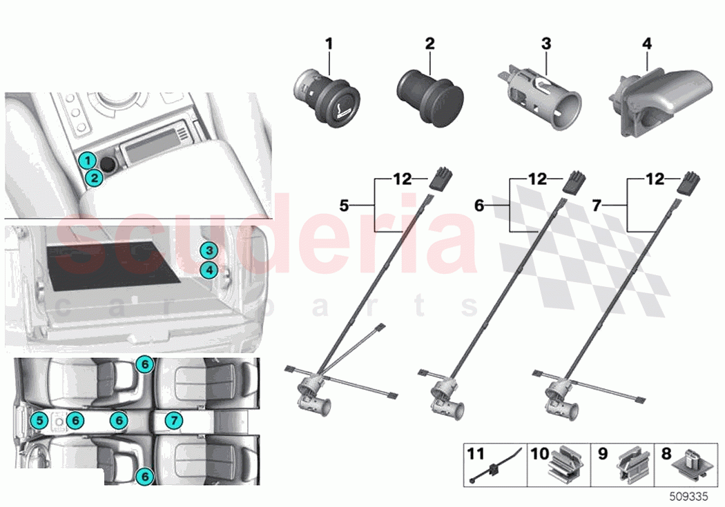 Cigarette lighter power sockets of Rolls Royce Rolls Royce Cullinan RR31(2017-2023)