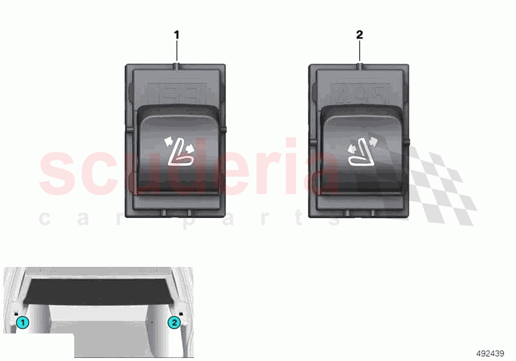 Switch backrest adjustment of Rolls Royce Rolls Royce Cullinan RR31(2017-2023)