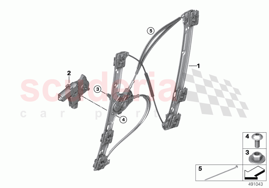 Door window lifting mechanism front of Rolls Royce Rolls Royce Cullinan RR31(2017-2023)