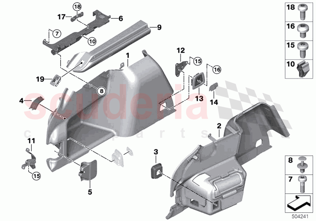 Lateral trunk floor trim panel of Rolls Royce Rolls Royce Cullinan RR31(2017-2023)