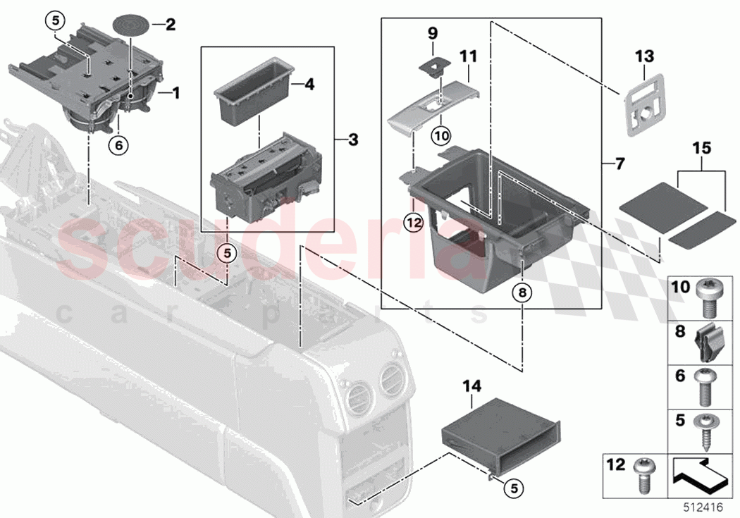 Storage compartment centre console of Rolls Royce Rolls Royce Cullinan RR31(2017-2023)
