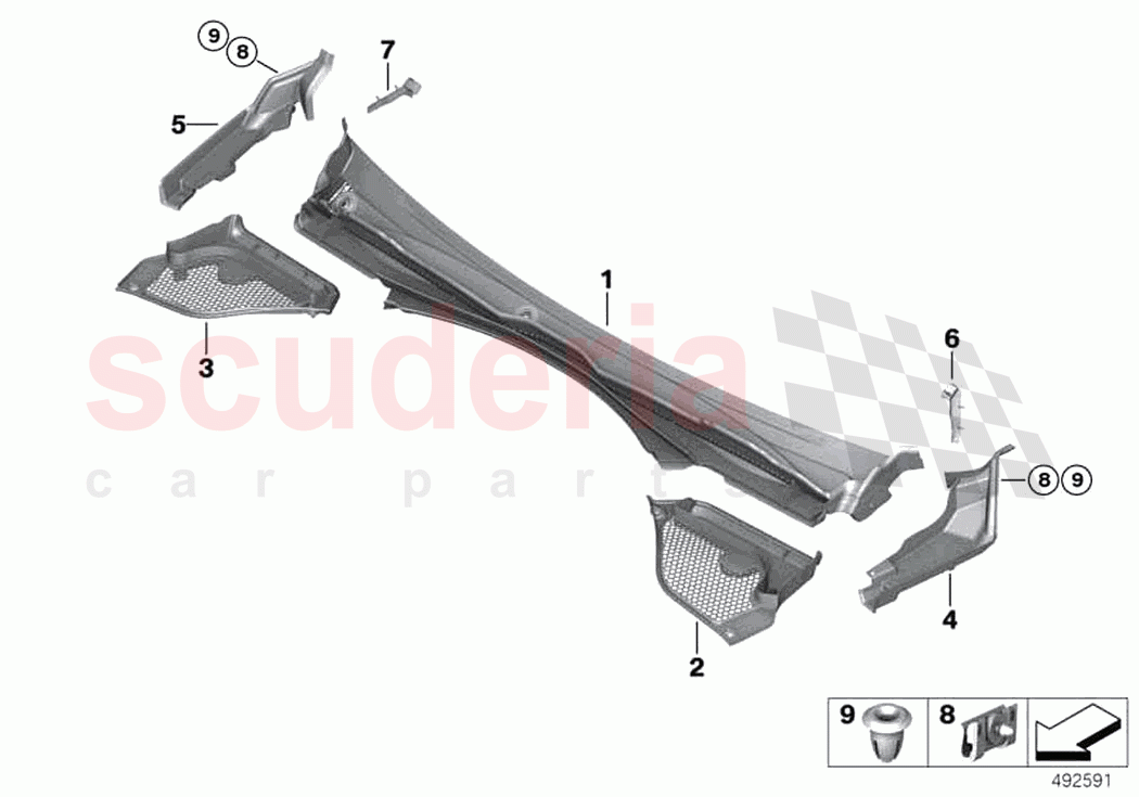 Trim panel cowl panel exterior of Rolls Royce Rolls Royce Cullinan RR31(2017-2023)
