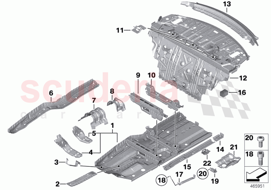 Partition trunk Floor parts of Rolls Royce Rolls Royce Dawn RR6(2017-2023)