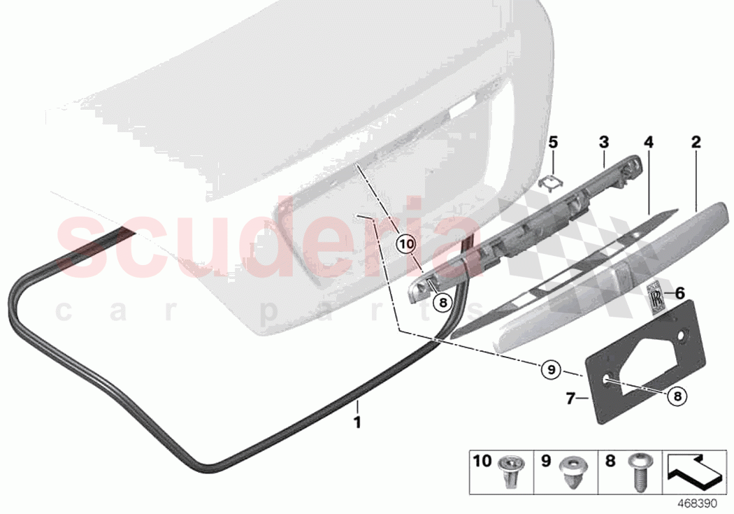 Rear lid mounting parts of Rolls Royce Rolls Royce Dawn RR6(2017-2023)
