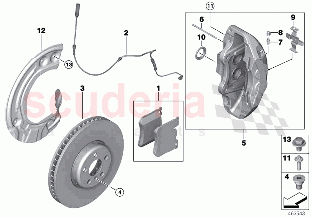 Front wheel brake brake pad sensor of Rolls Royce Rolls Royce Dawn RR6(2017-2023)