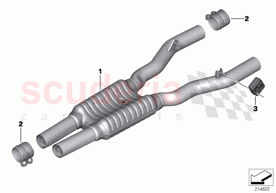 Centre muffler of Rolls Royce Rolls Royce Dawn RR6(2017-2023)