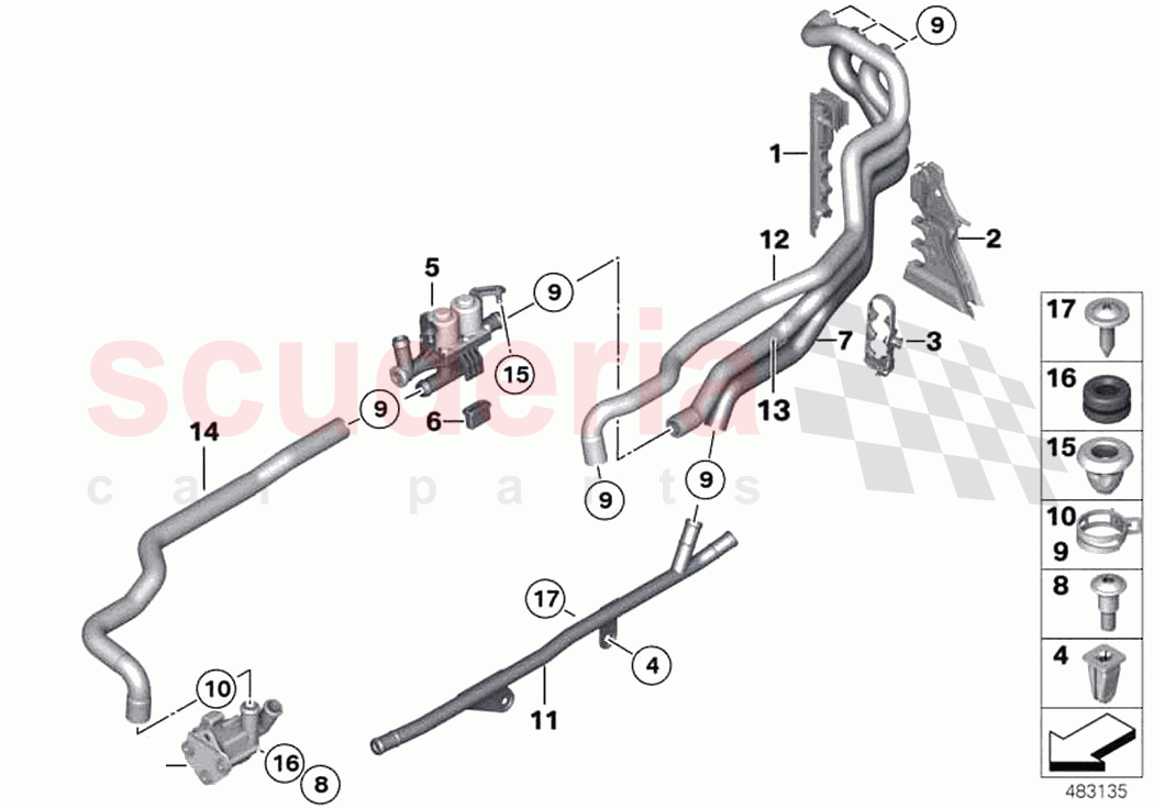 Water hoses pump valve N74 of Rolls Royce Rolls Royce Dawn RR6(2017-2023)