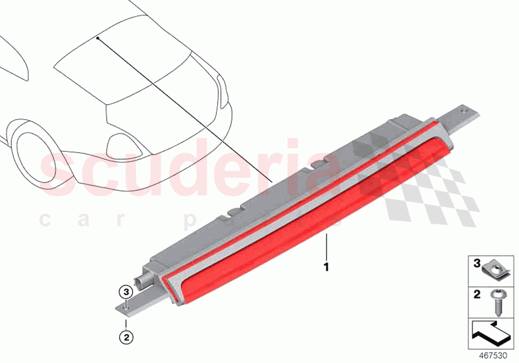 Third stoplamp of Rolls Royce Rolls Royce Dawn RR6(2017-2023)